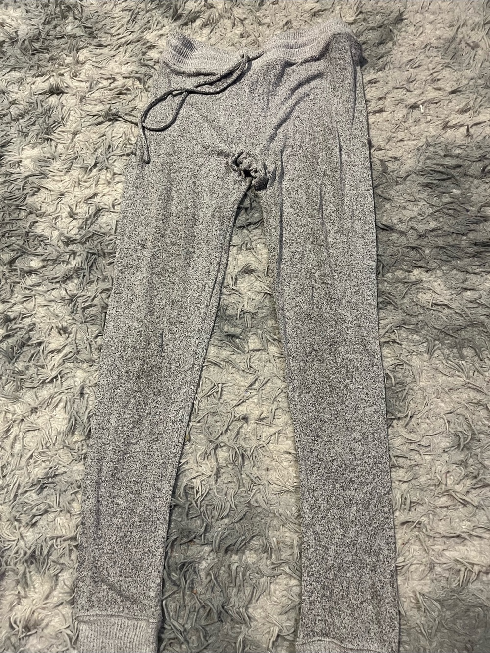 Gray Knit Drawstring Jogger Pants